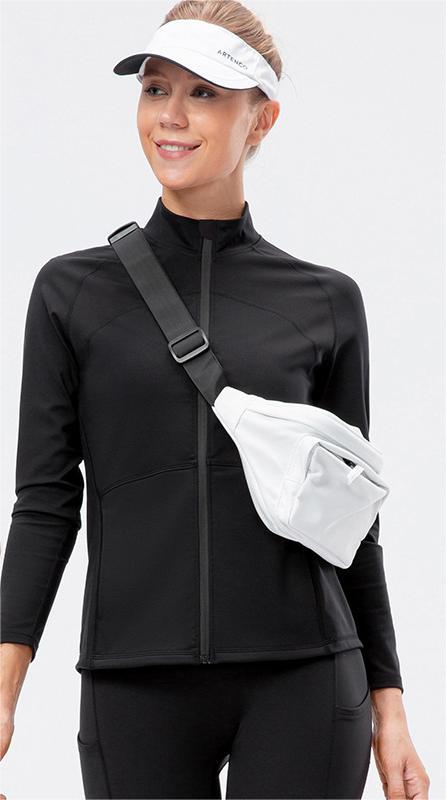 Fleece lined zip front top