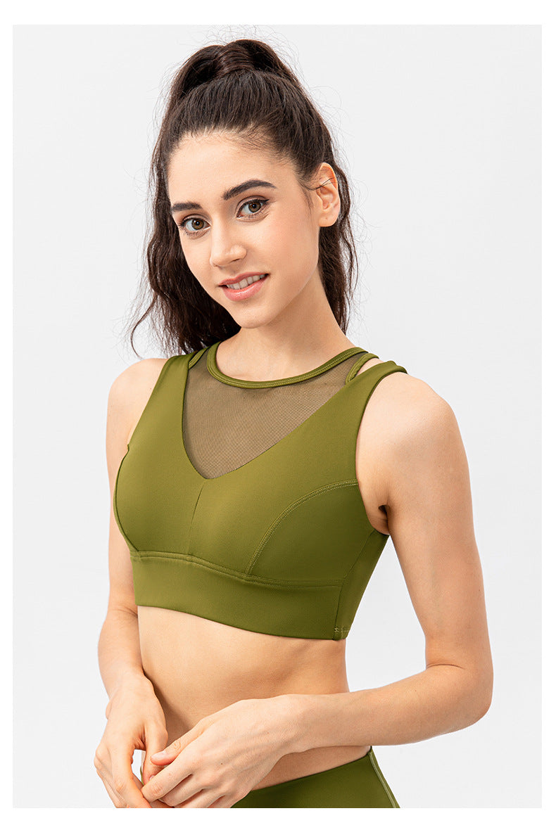 Mesh insert sports bra