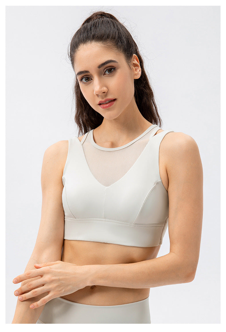 Mesh insert sports bra