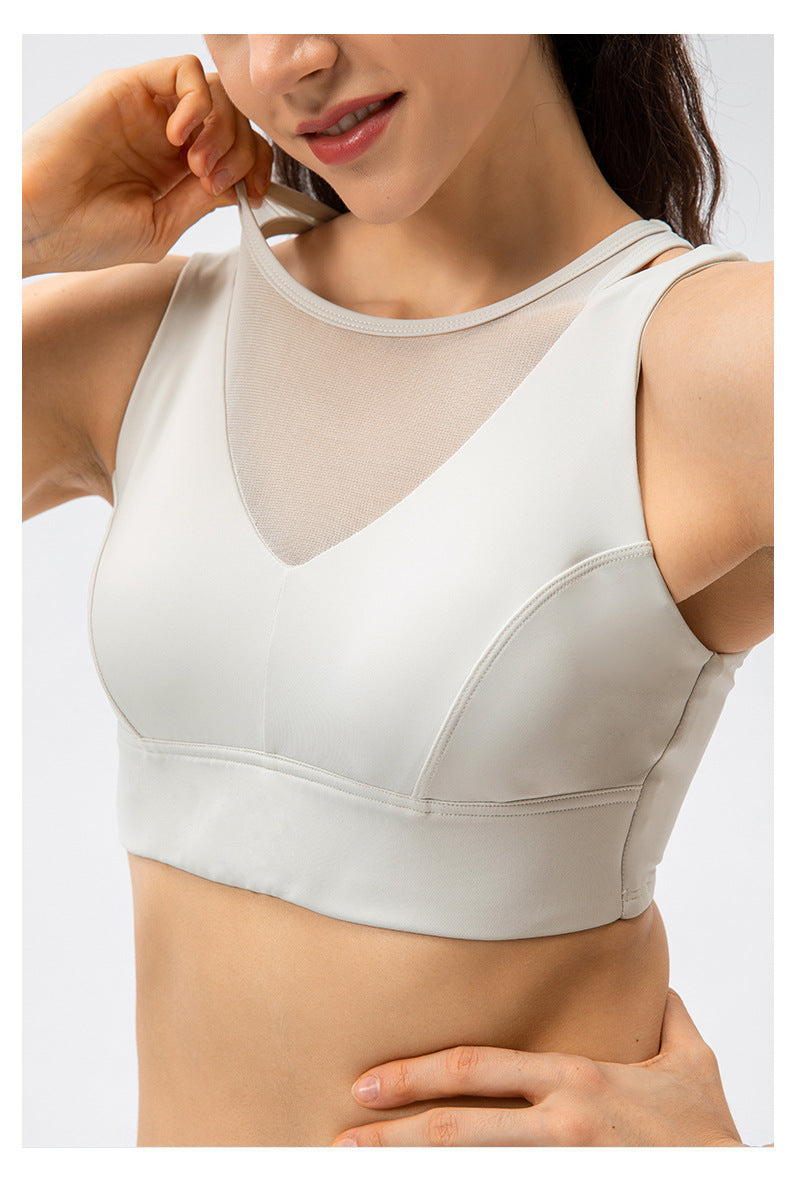 Mesh insert sports bra