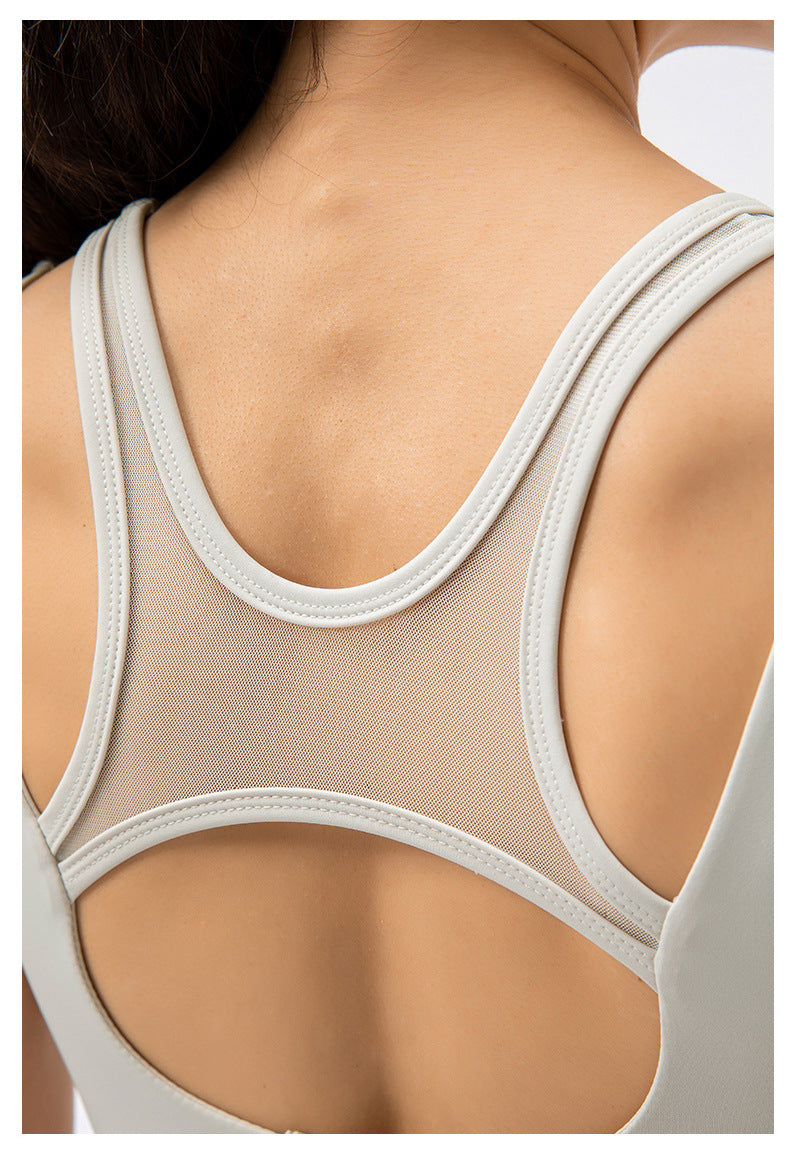 Mesh insert sports bra