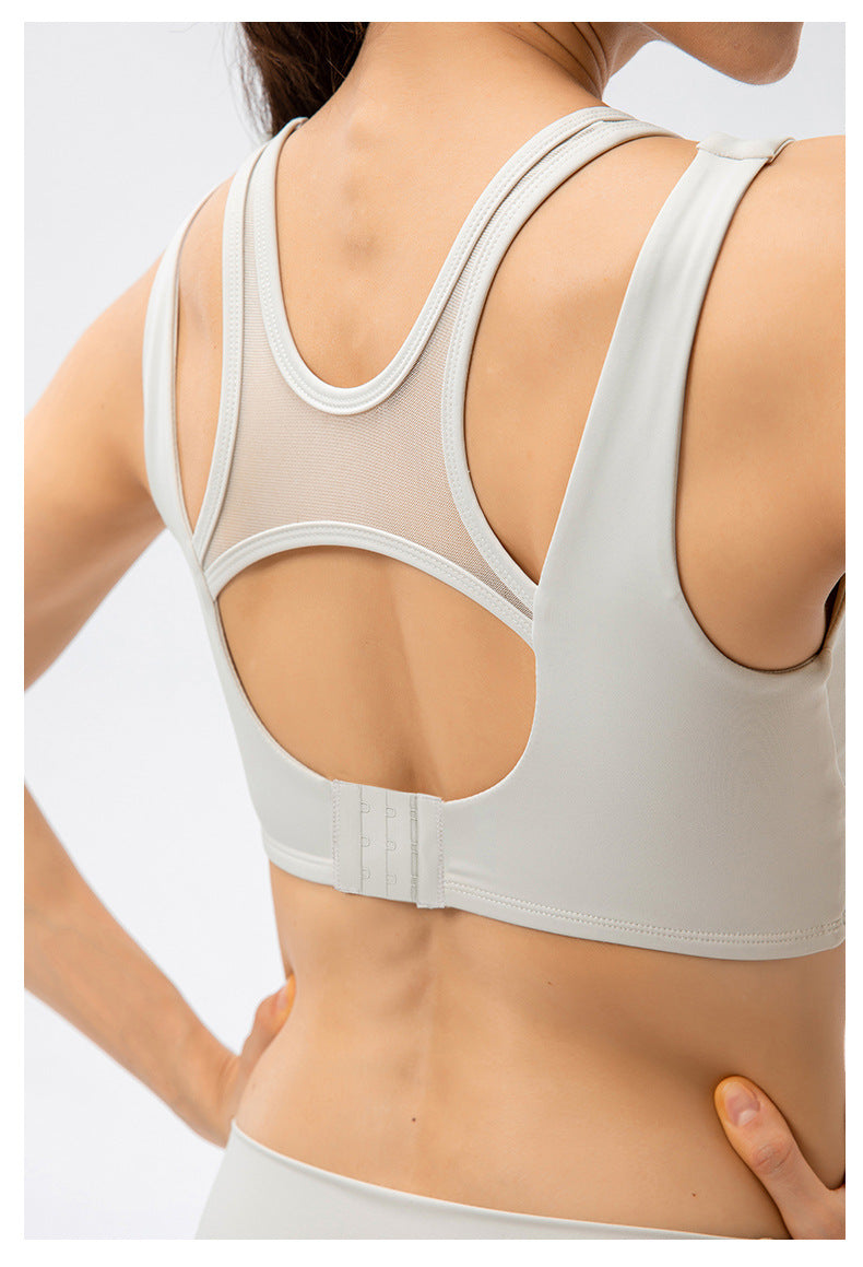 Mesh insert sports bra