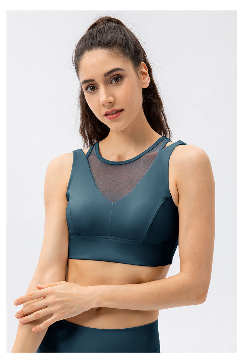 Mesh insert sports bra