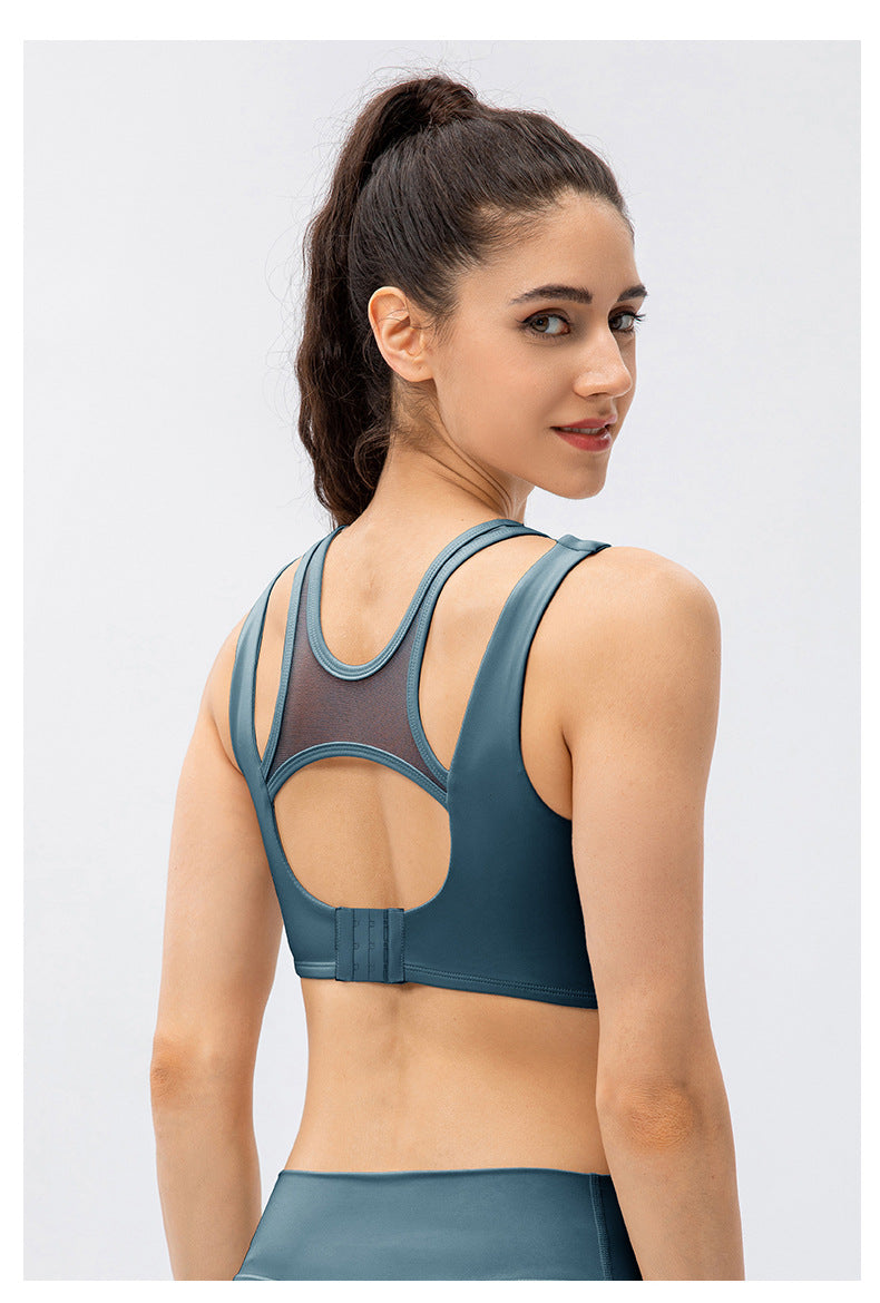 Mesh insert sports bra