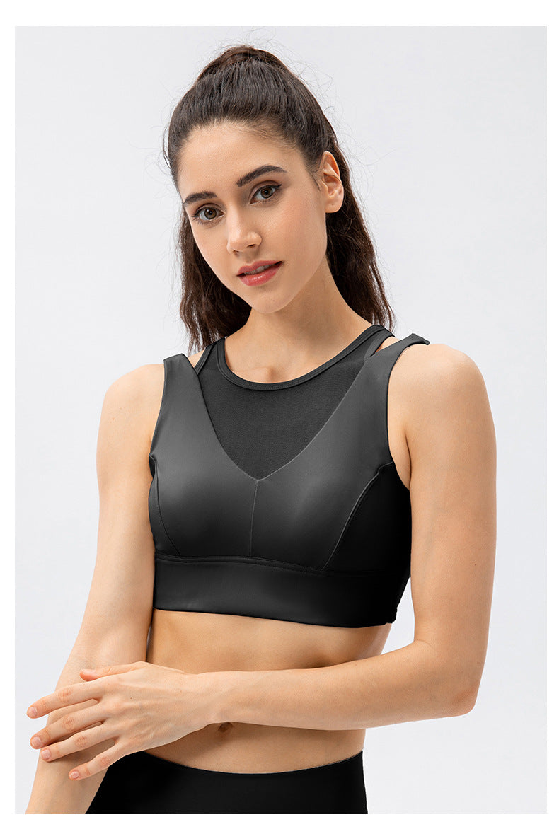 Mesh insert sports bra