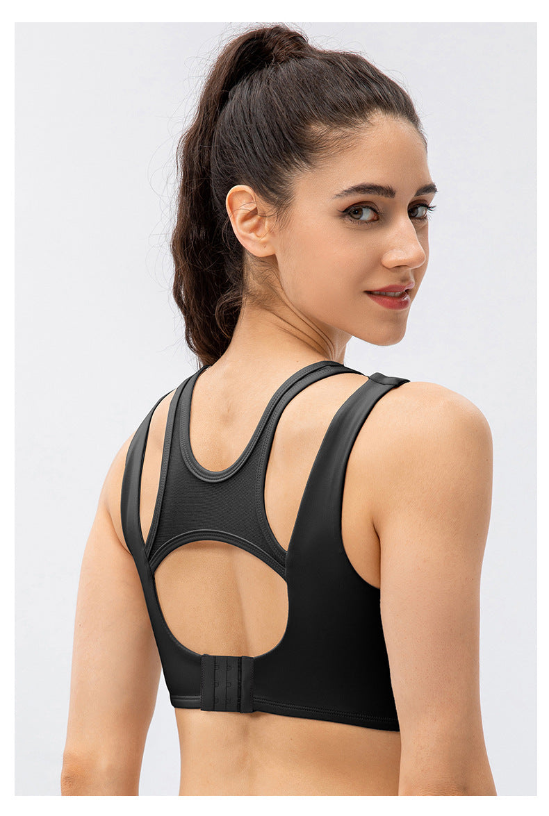 Mesh insert sports bra