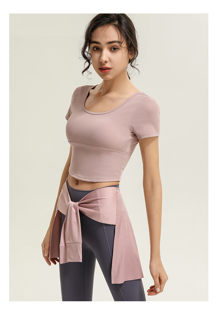 Crossed back high support top
