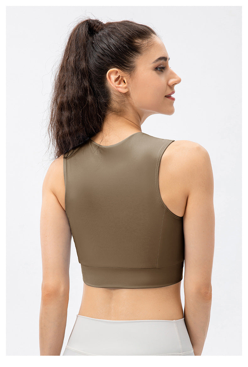 Gathered front sports bra
