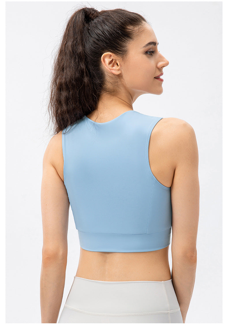 Gathered front sports bra