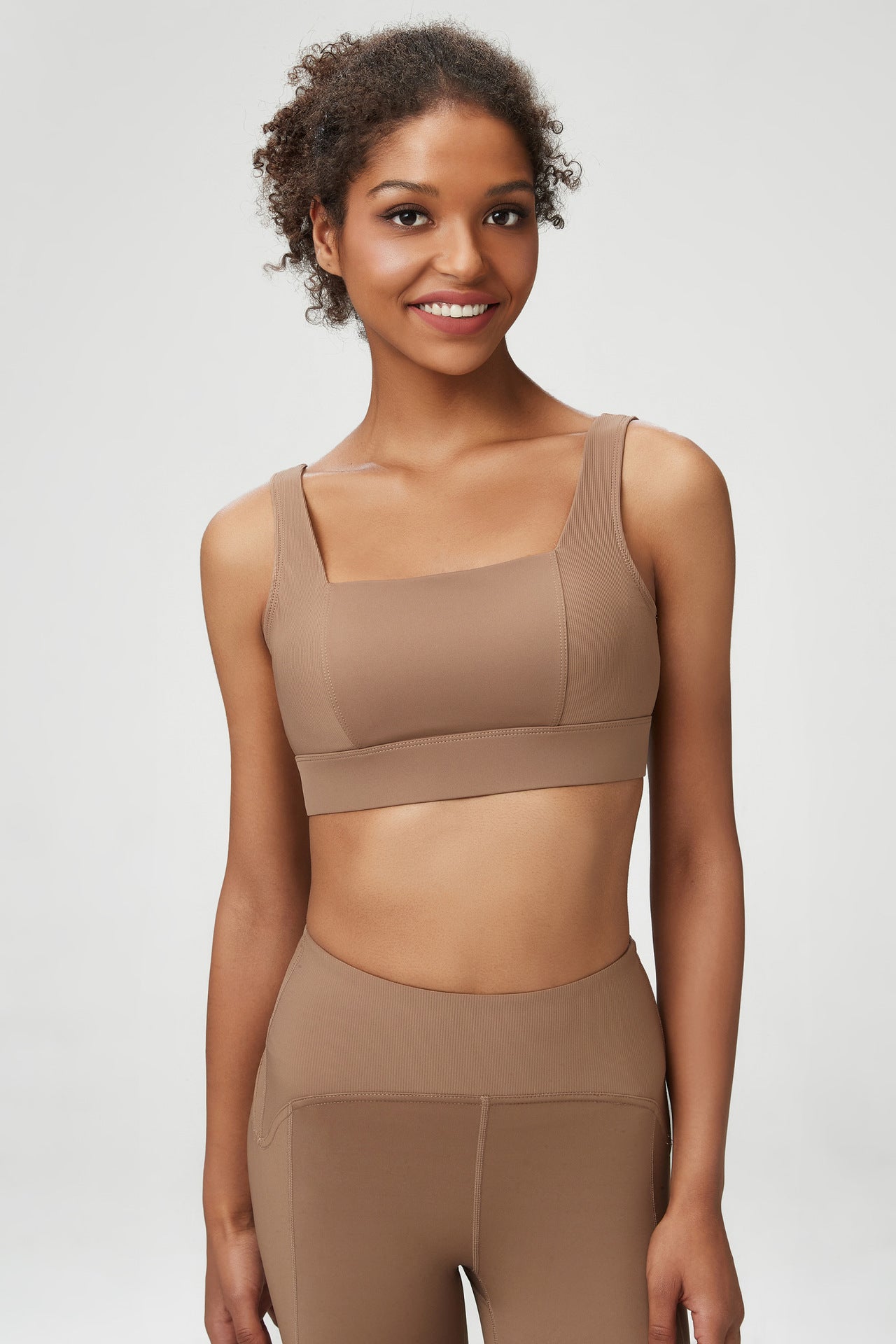 Low back high support sports bra