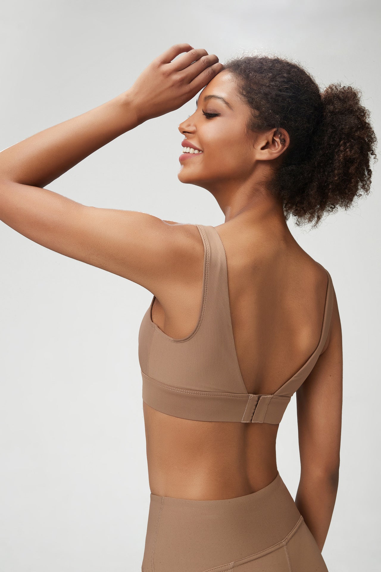 Low back high support sports bra