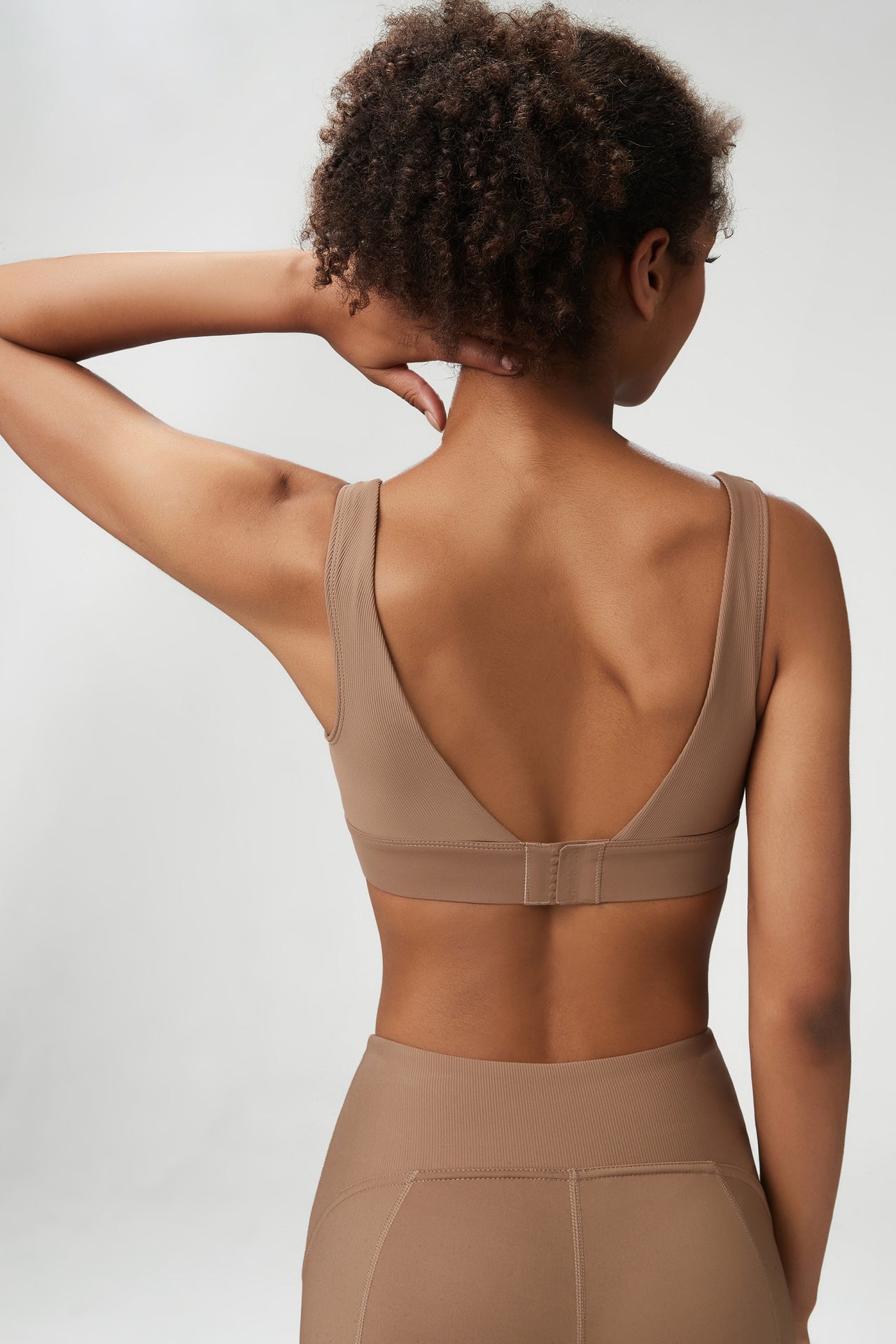 Low back high support sports bra