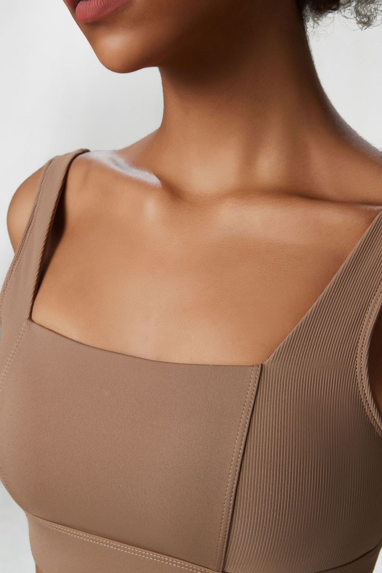 Low back high support sports bra