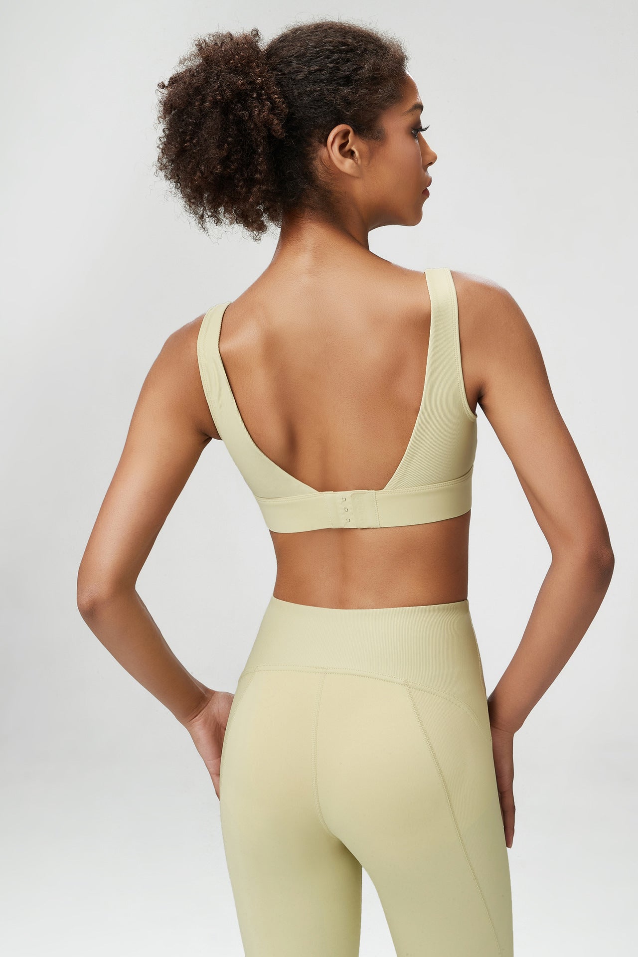 Low back high support sports bra
