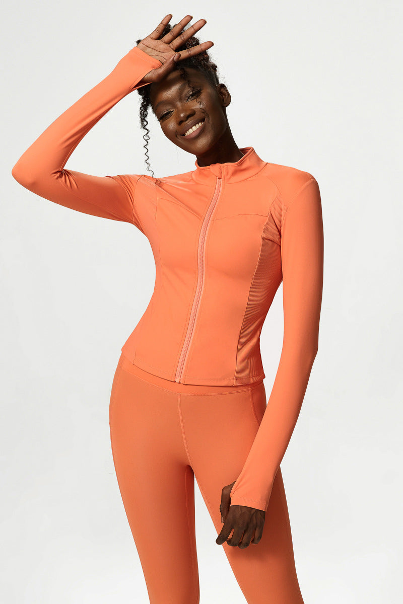 Warm full sleeve zip front top