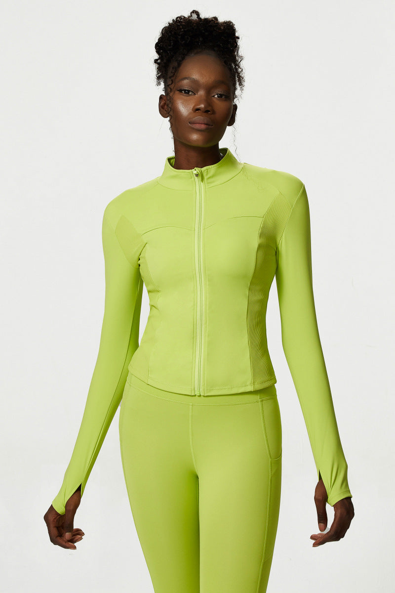 Warm full sleeve zip front top