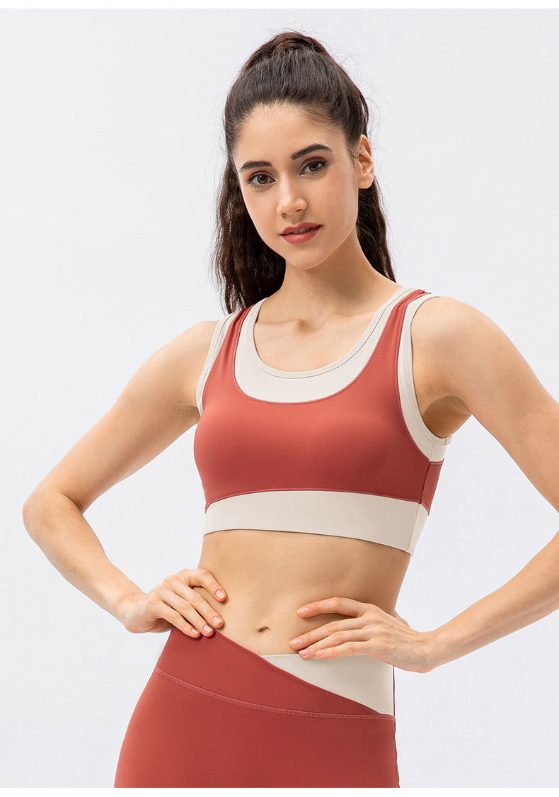 Contrast colour insert sports bra