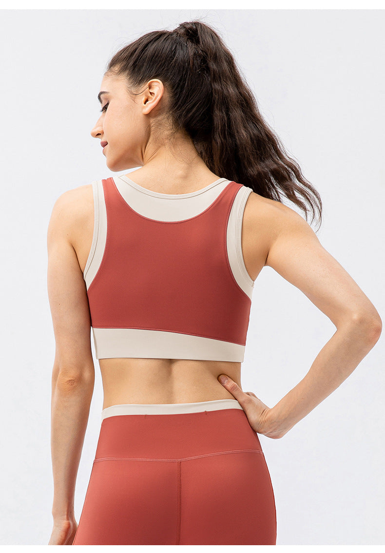 Contrast colour insert sports bra