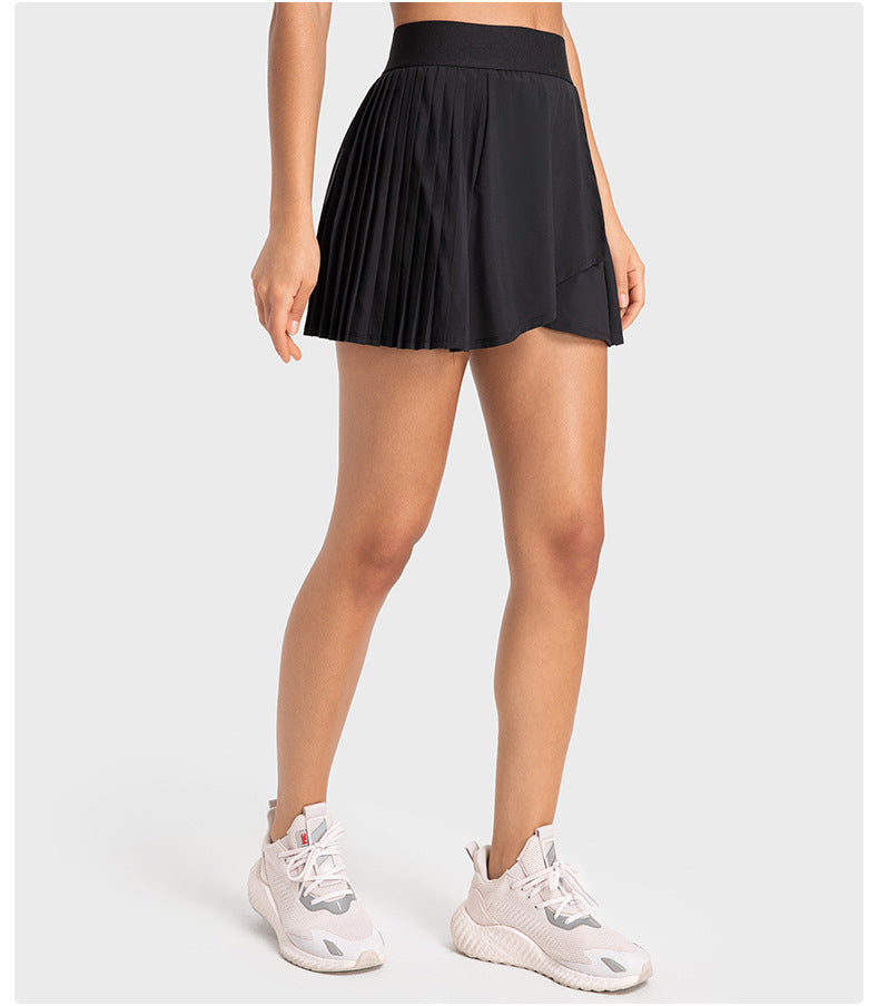 Pleated back skort