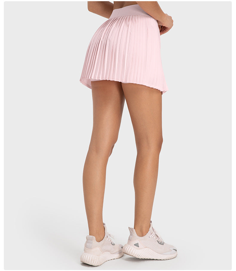 Pleated back skort