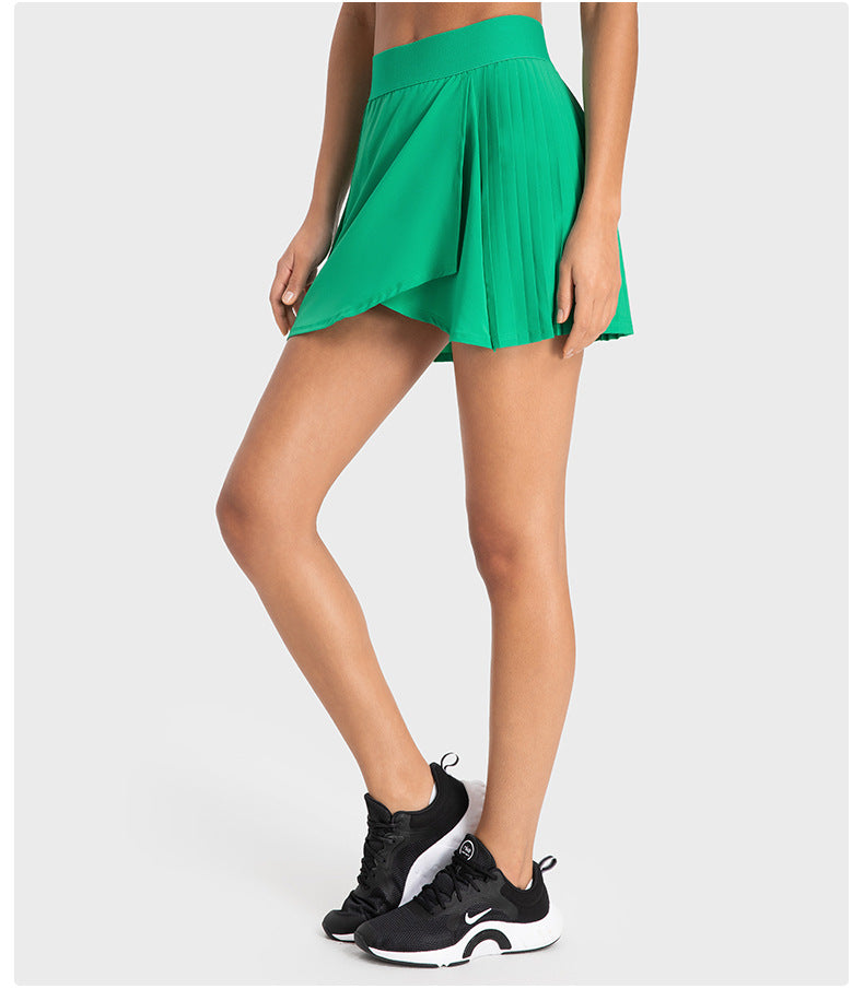 Pleated back skort