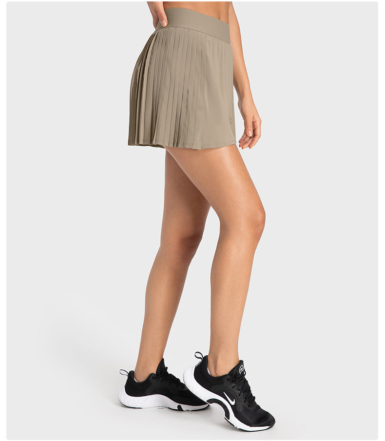 Pleated back skort