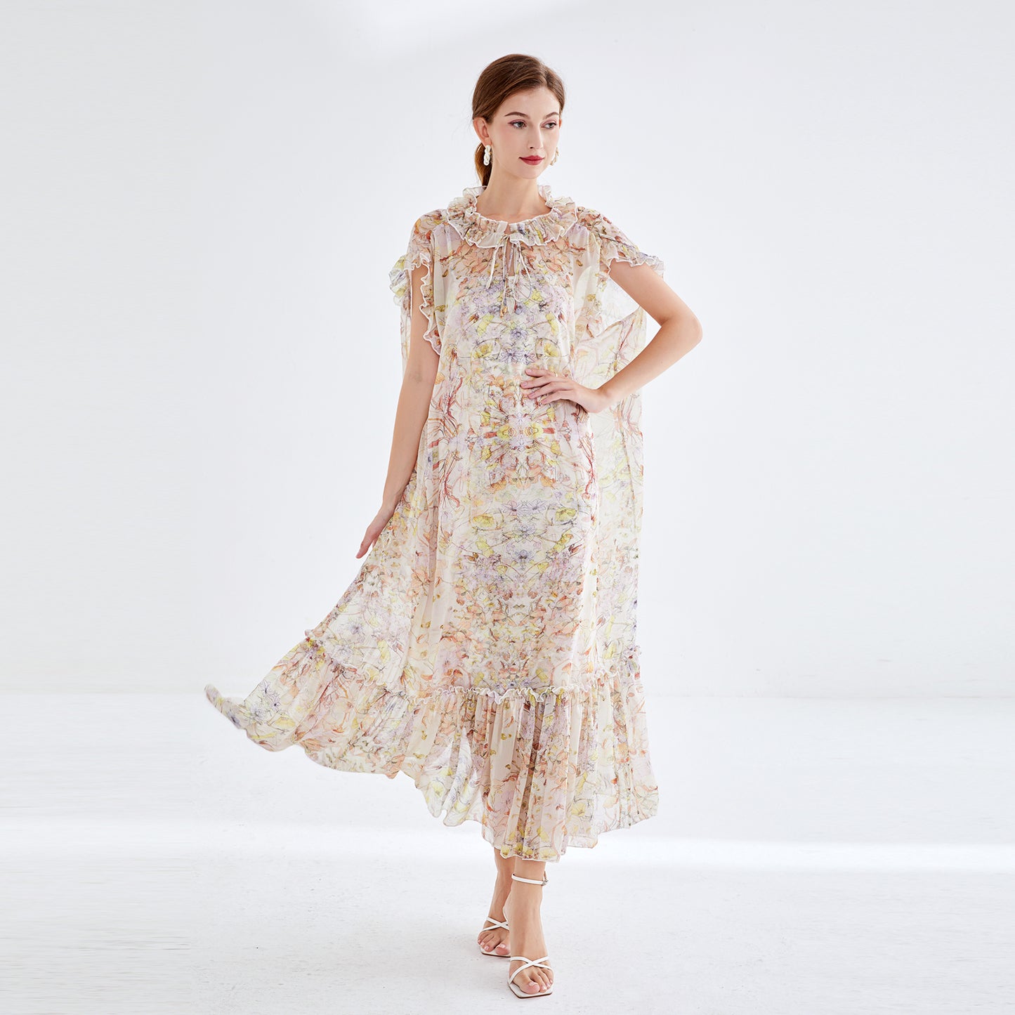 Printed chiffon dress