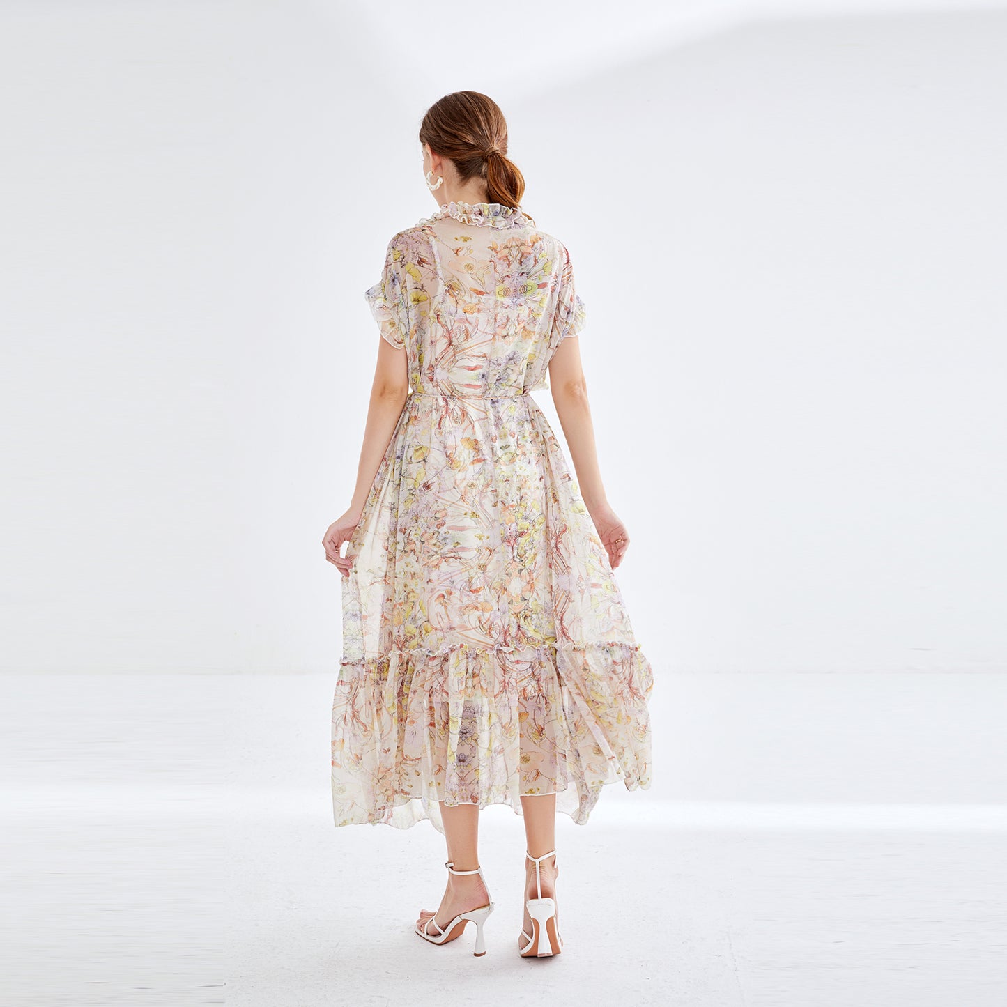 Printed chiffon dress