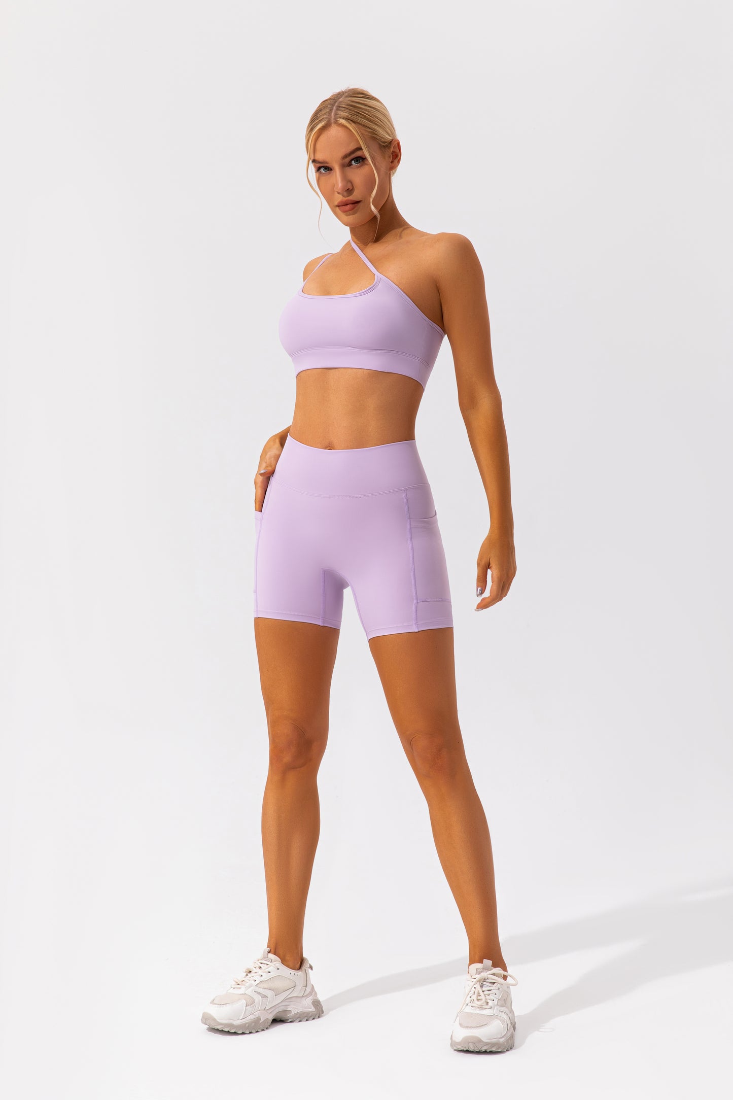 One shoulder high support bra