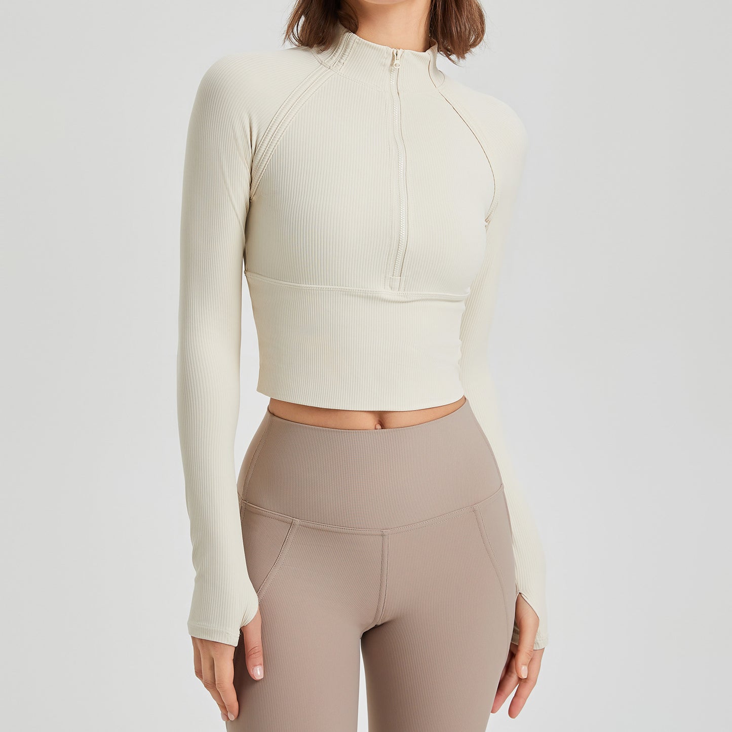 Zip front cropped jacket