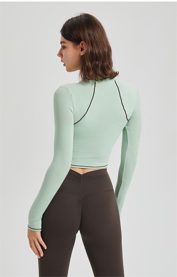 Full sleeve contrast stitch top