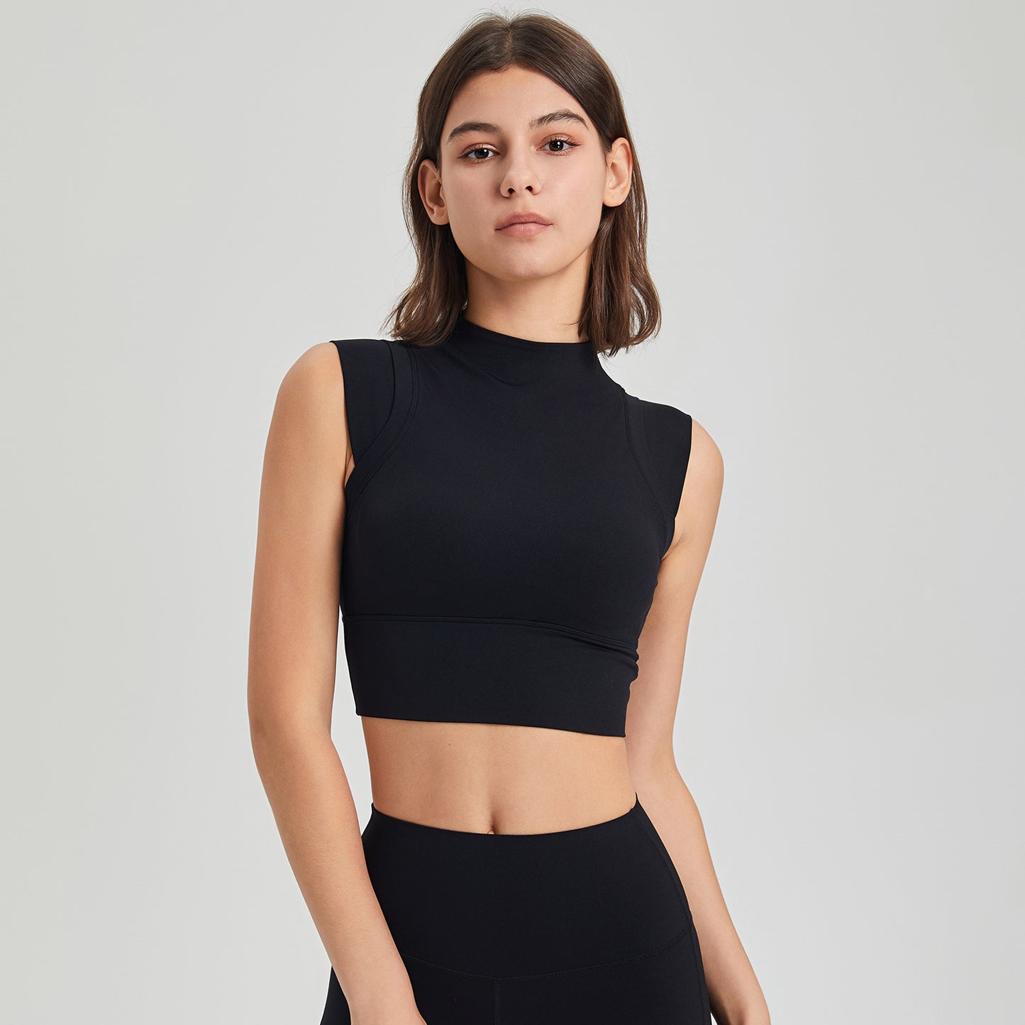 High support cropped vest