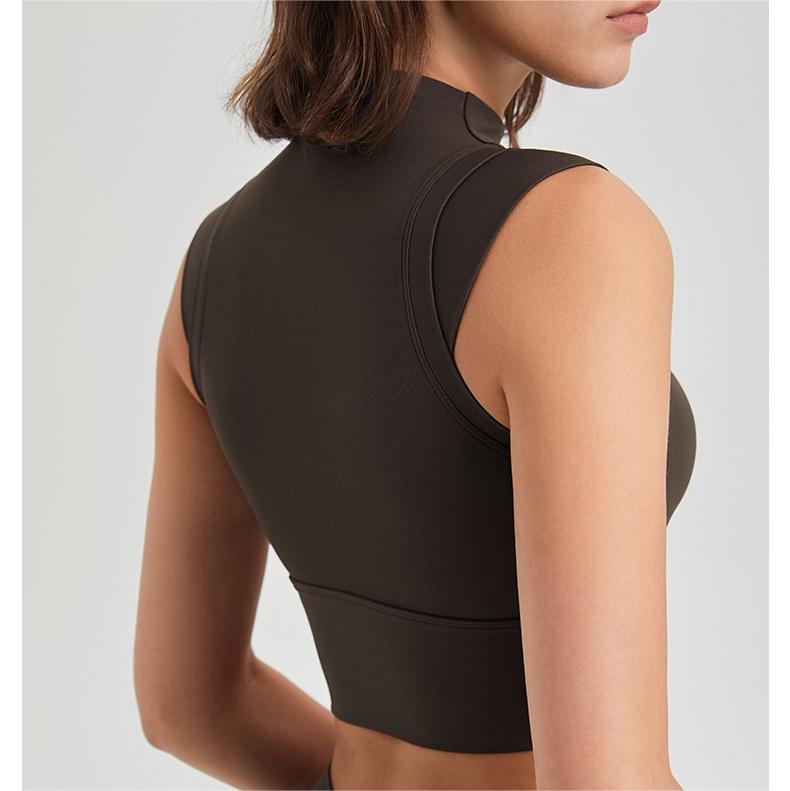High support cropped vest
