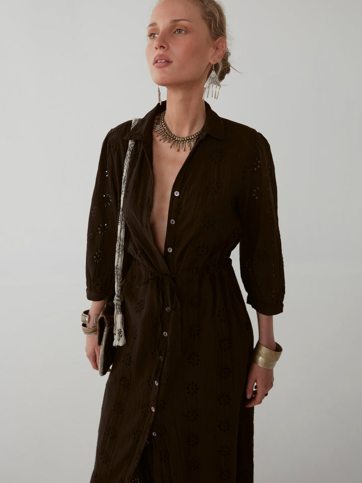 Embroidered Cotton maxi dress