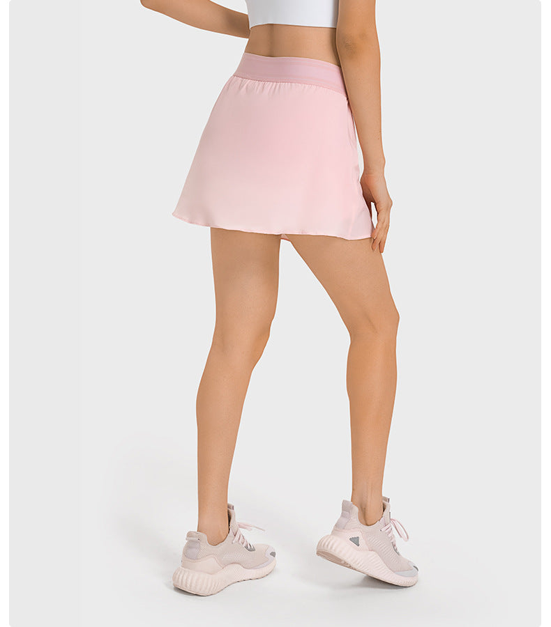 Quick dry pleated back skort