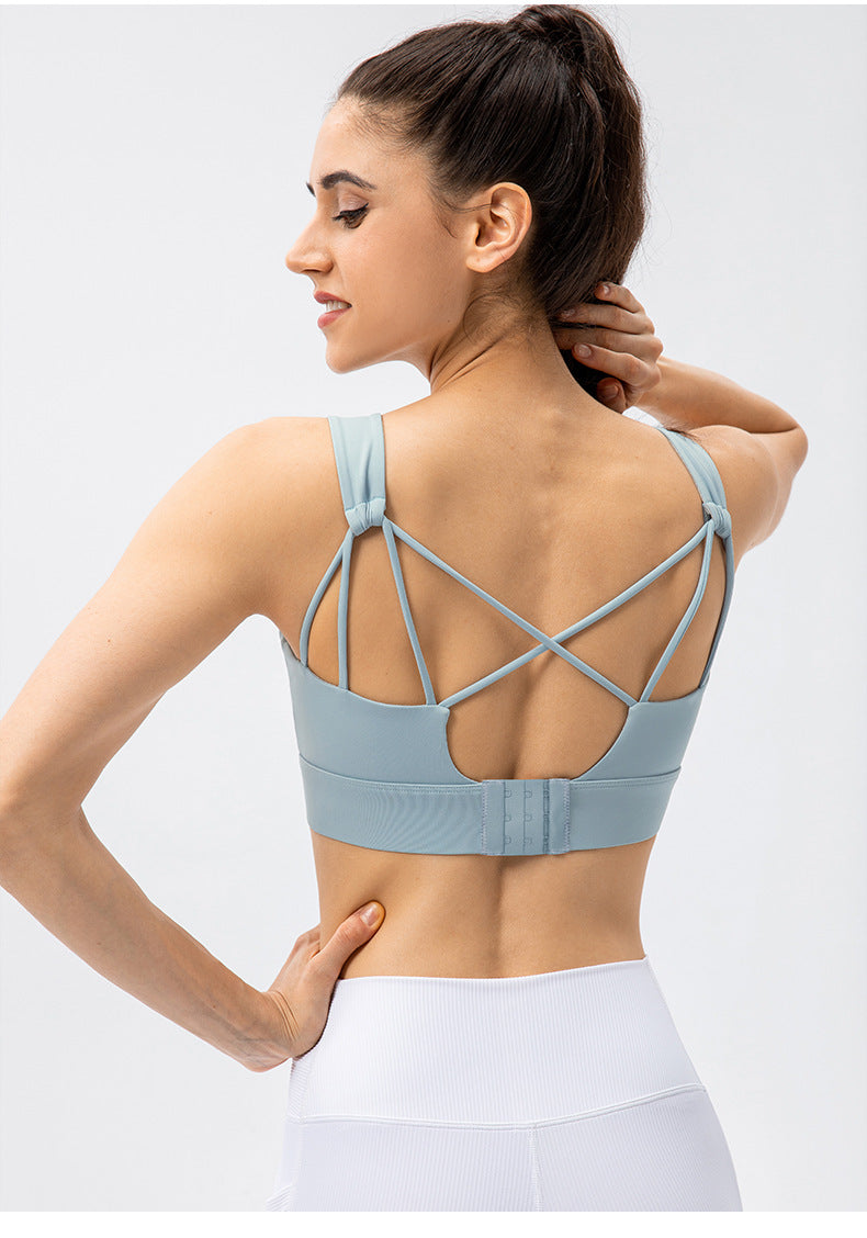 Cross back sports bra