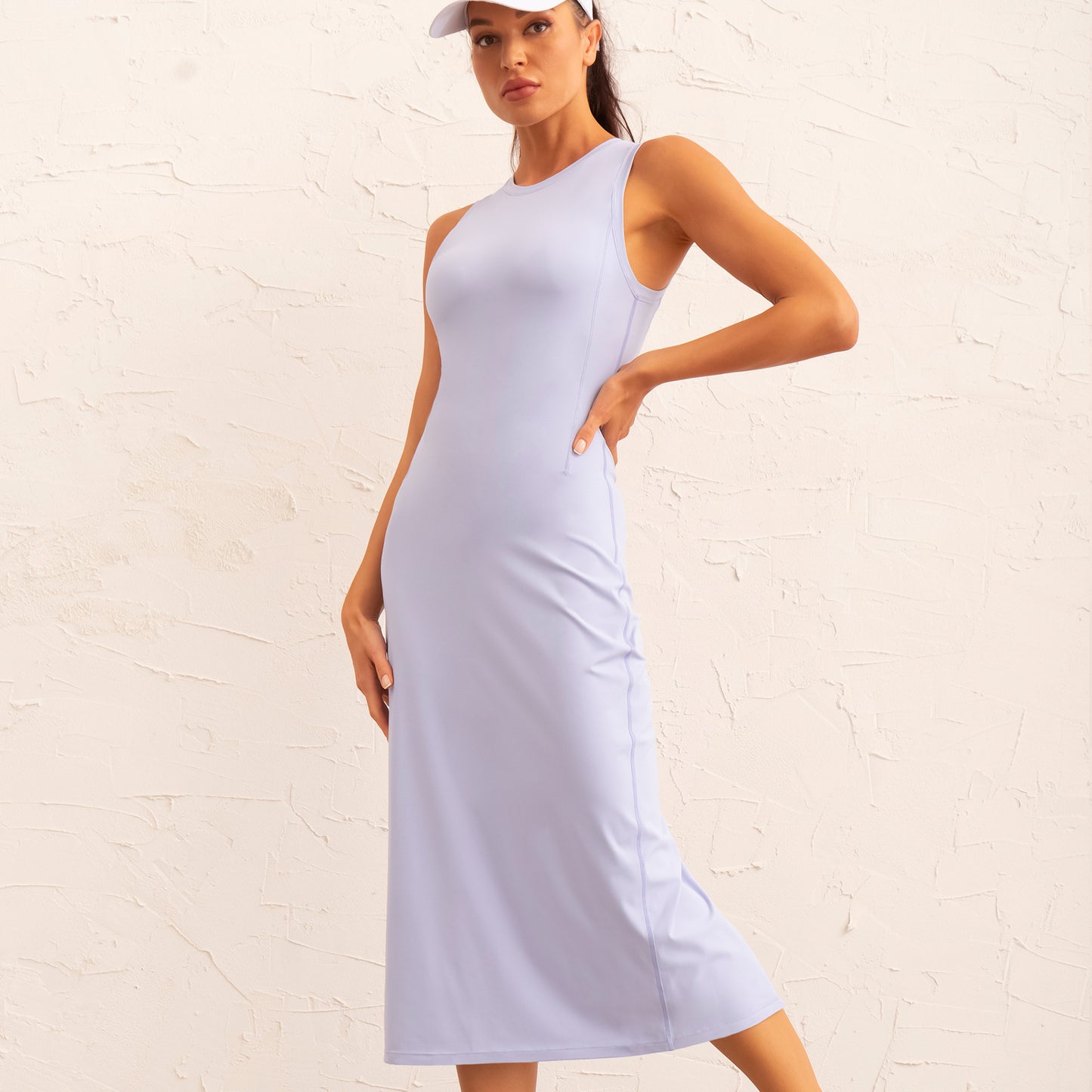 Back slit fitness dress