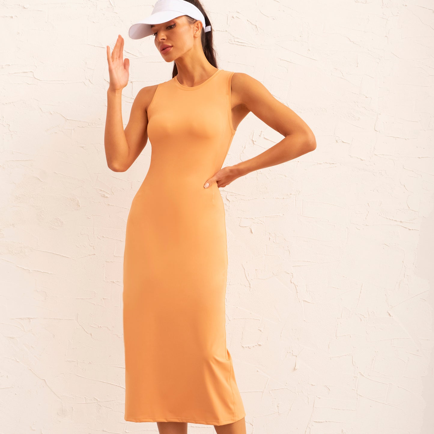 Back slit fitness dress