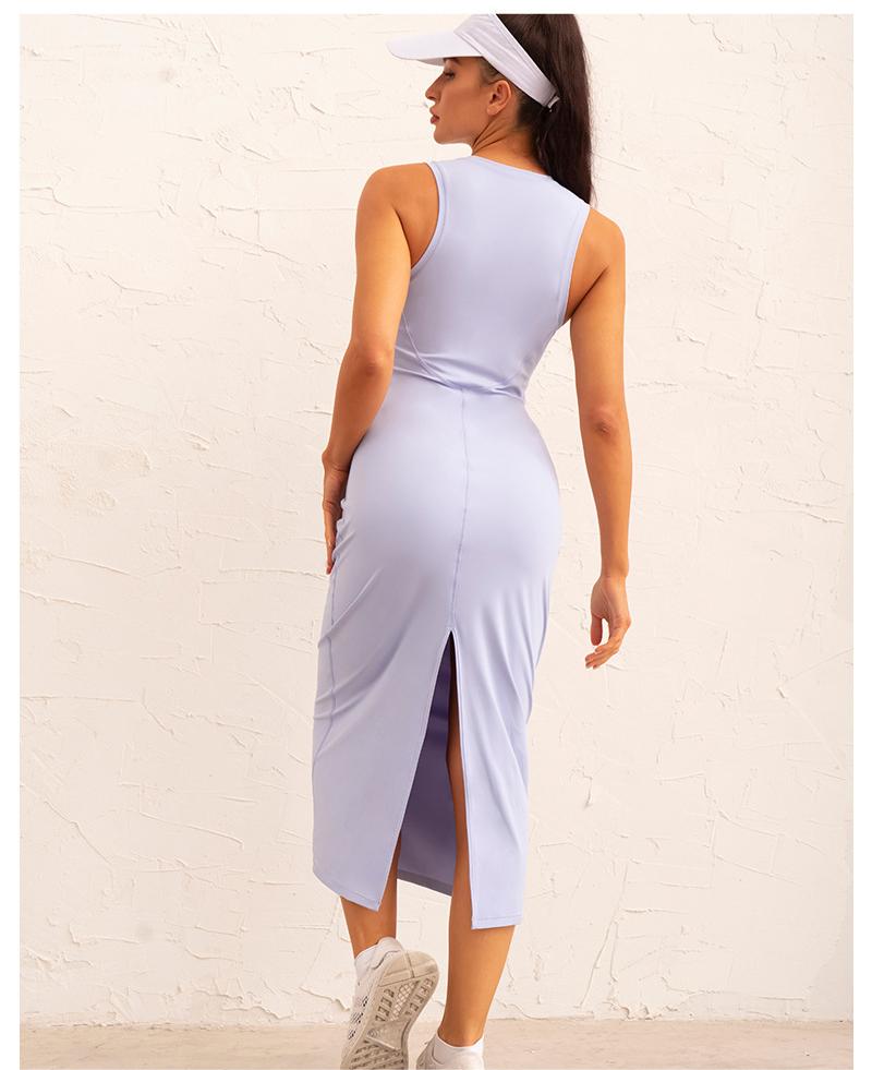 Back slit fitness dress