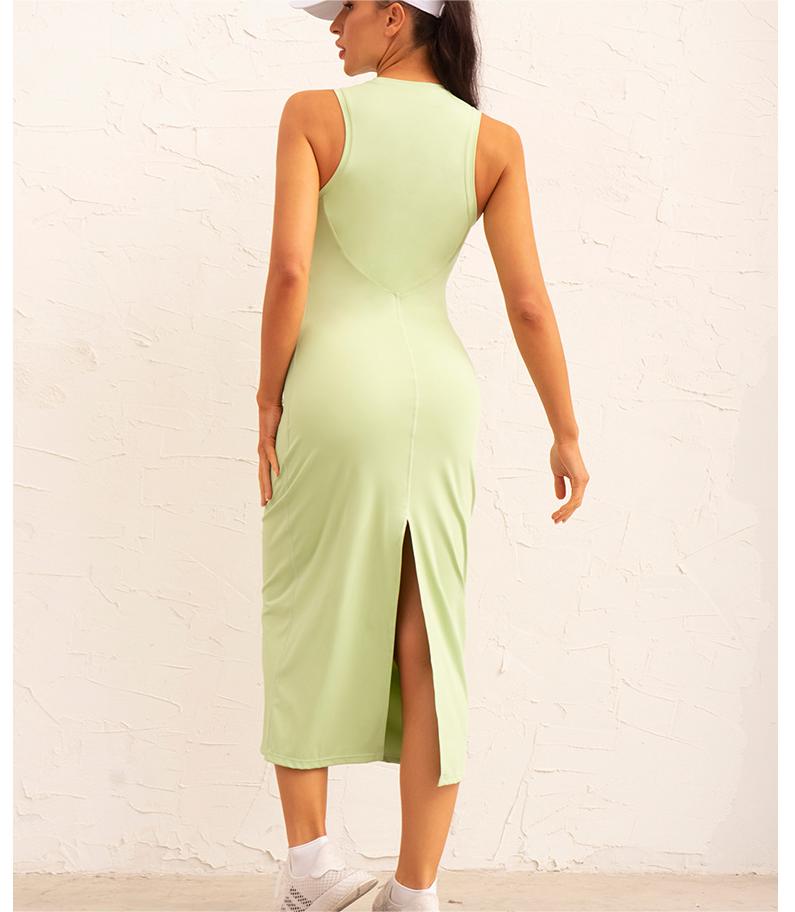 Back slit fitness dress