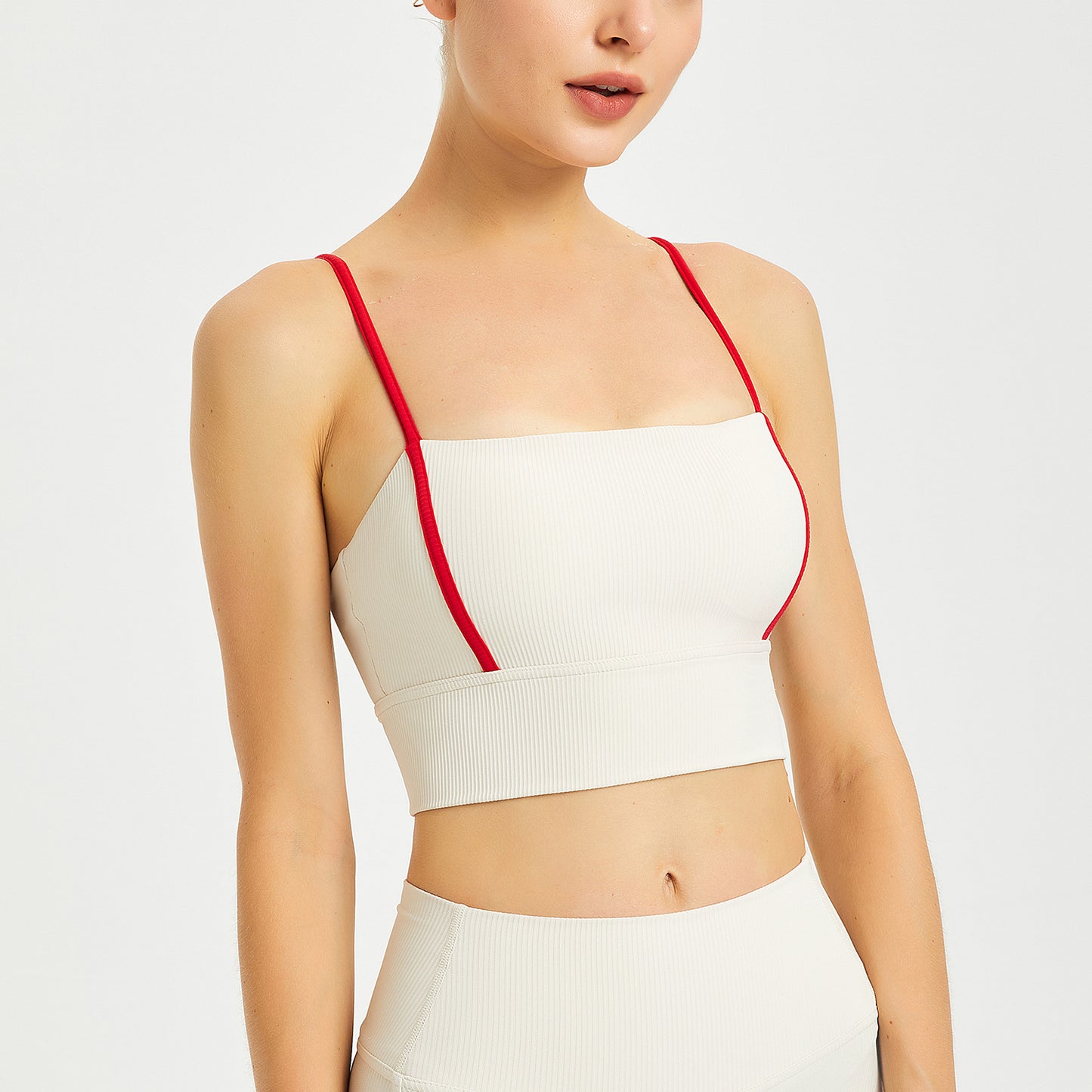 Contrast trim sports bra