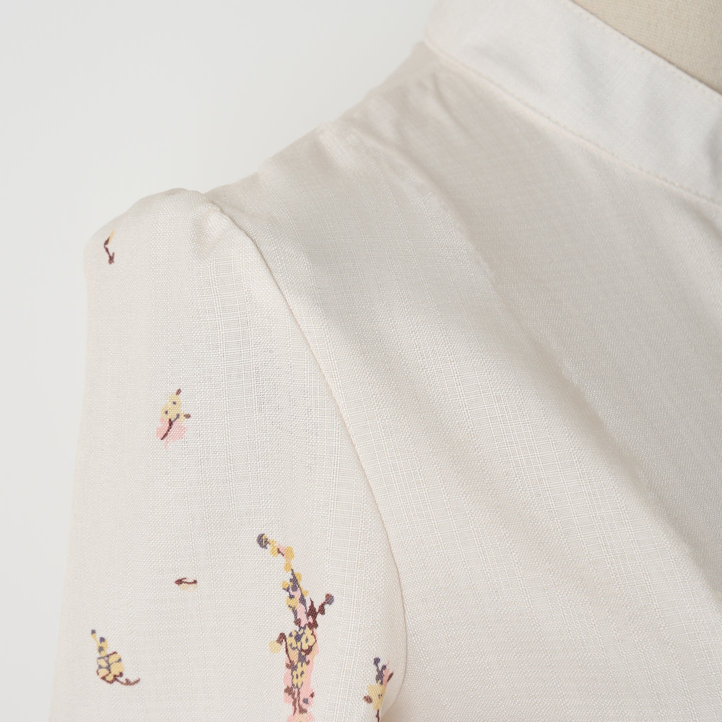Printed dress with hand made buttons