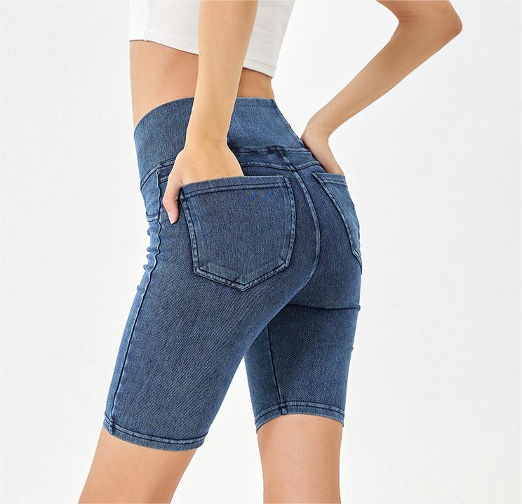 Denim look cycling shorts