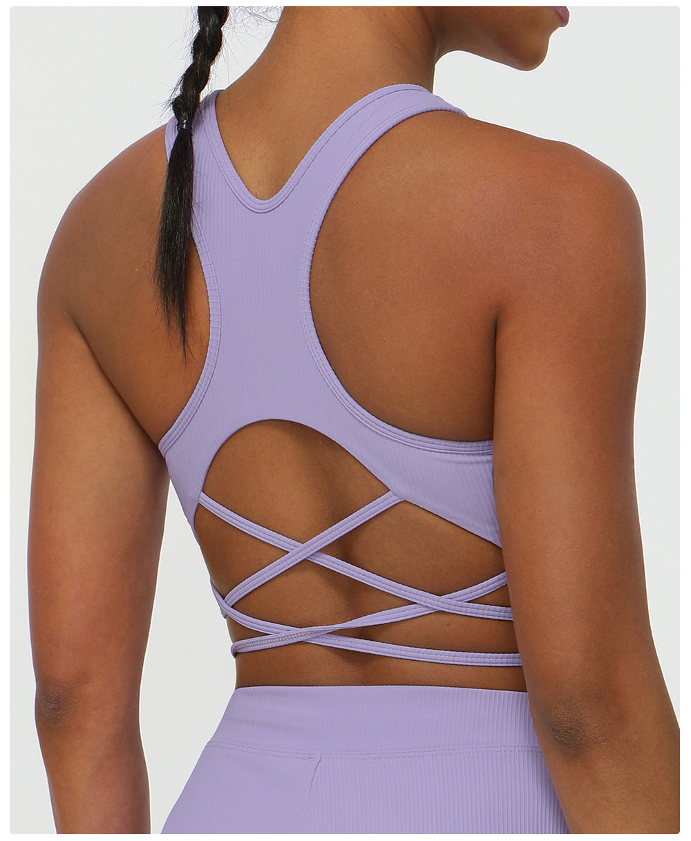 Cross back sports bra
