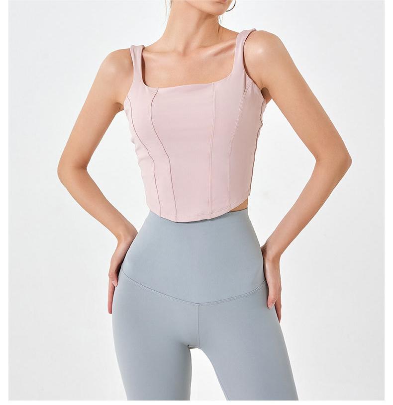 Corset look cropped vest
