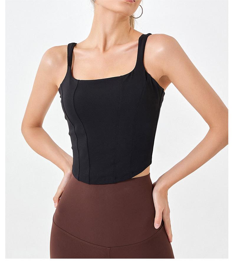 Corset look cropped vest