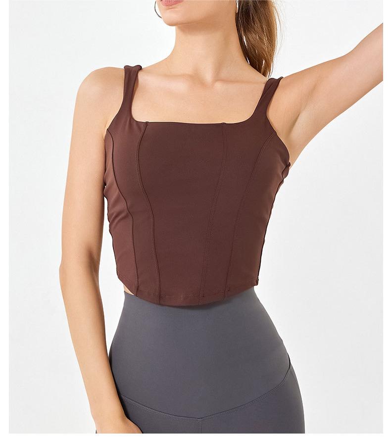 Corset look cropped vest