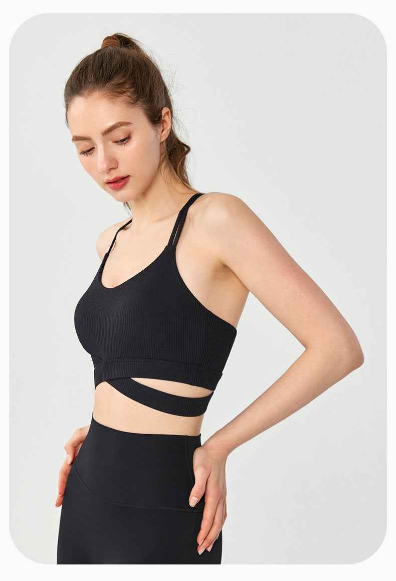 Ribbed fitness bra