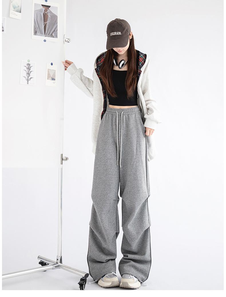 Straight leg baggy trousers