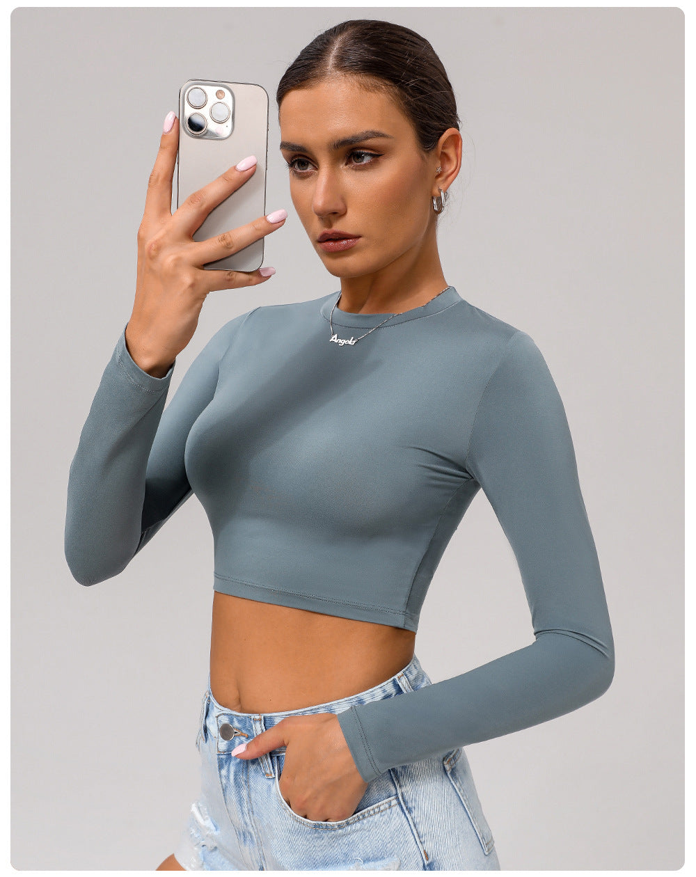 Full sleeve cropped top